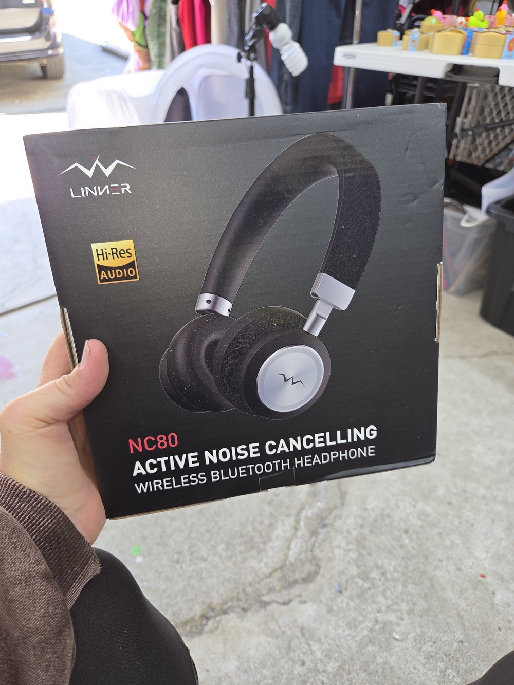 NC80 Wireless Active Noise Cancelling Over-Ear Headphones - Black